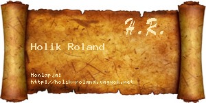 Holik Roland névjegykártya